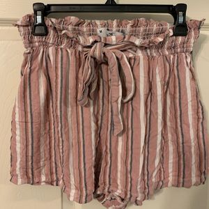 baby pink paper bag shorts